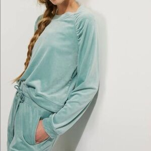 Anthropologie Velvet Ruched Top Saturday Sunday- Kamira